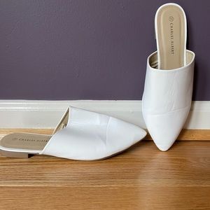 Charles Albert White Slip On Mules